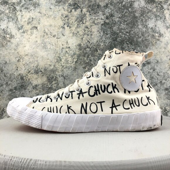 Converse Men's Size 10.5 70 Hi UNT1TL3D Not A Chuck White Sneakers Shoes - Picture 6 of 14